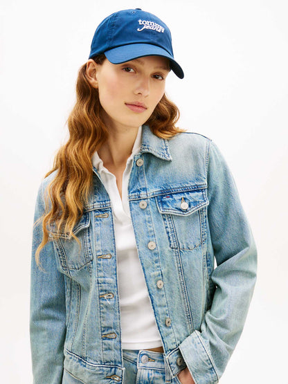 Cappello baseball da donna Tommy Jeans blu con logo ricamato
