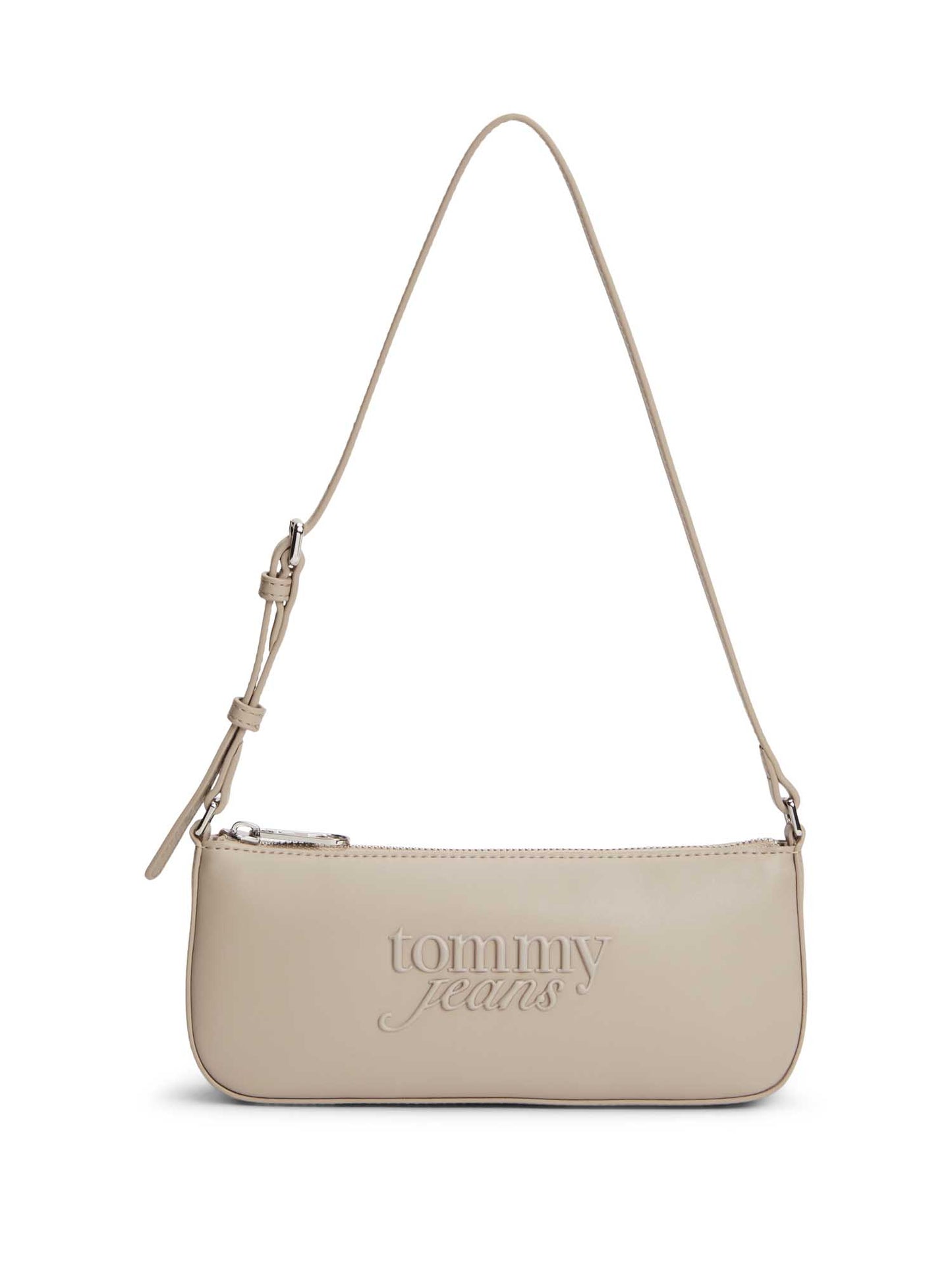 Borsa a tracolla beige Tommy Jeans con logo per donna