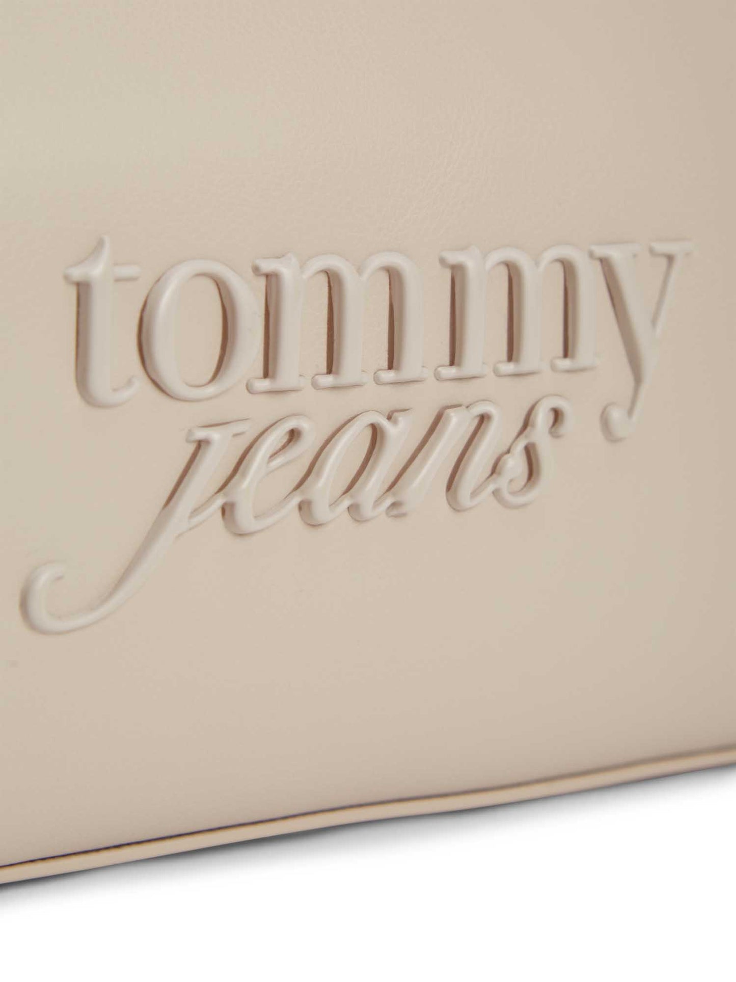 Borsa a tracolla beige Tommy Jeans con logo per donna