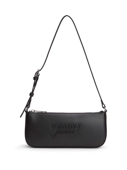 Borsa a tracolla nera Tommy Jeans con logo da donna