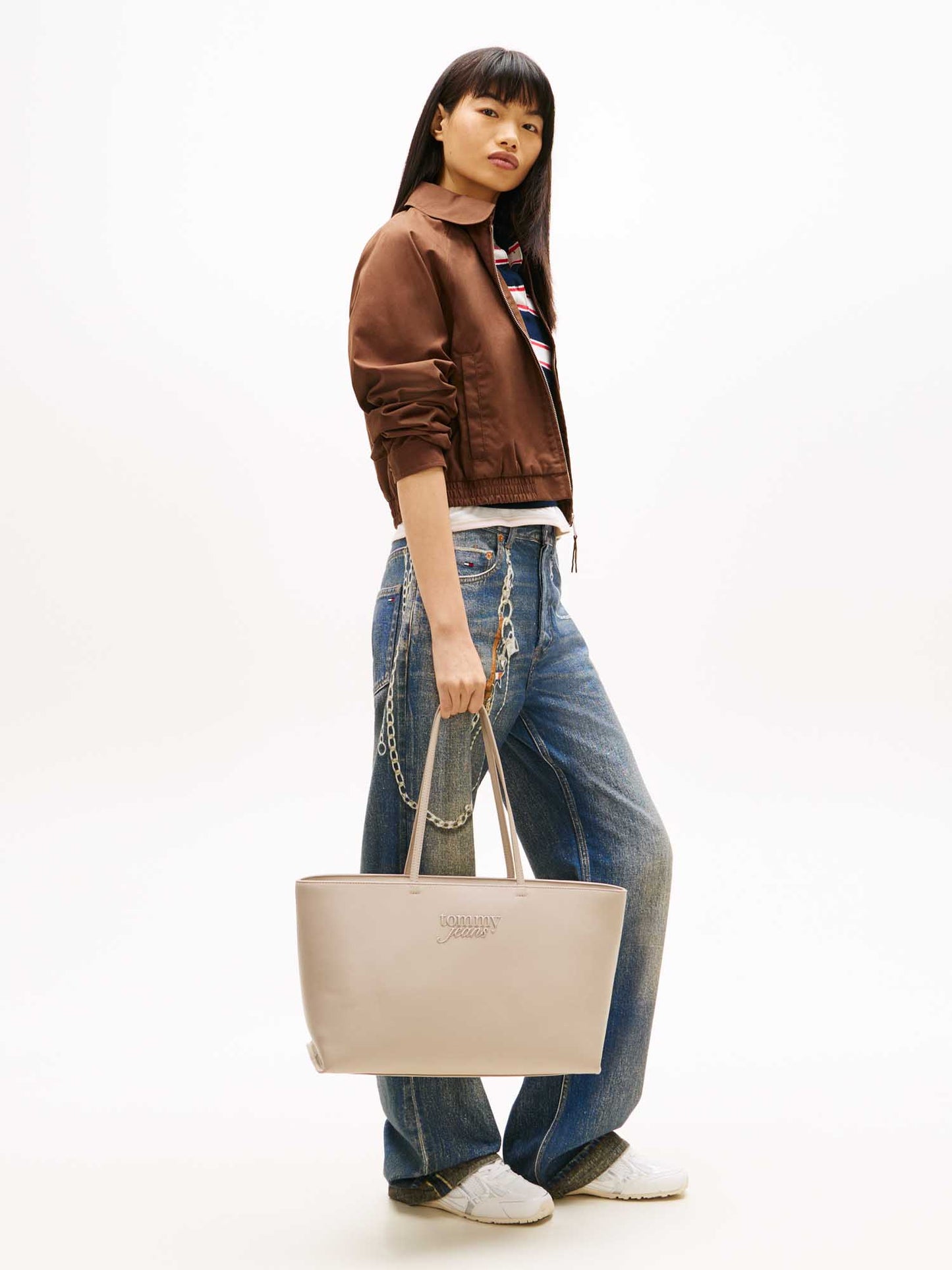 Borsa tote beige Tommy Jeans Must da donna in similpelle