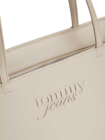 Borsa tote beige Tommy Jeans Must da donna in similpelle