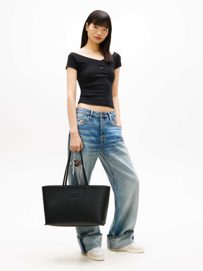 Borsa tote nera Tommy Jeans Must per donna, versatile ed elegante