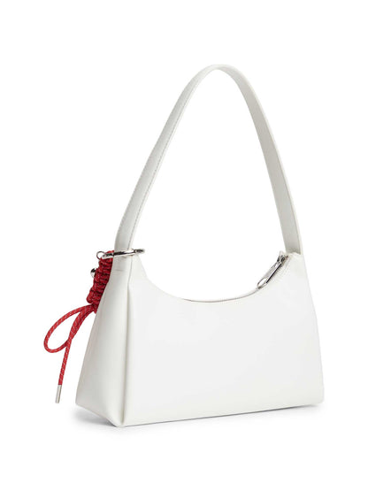 Borsa mezza luna bianca Tommy Jeans con charm da donna