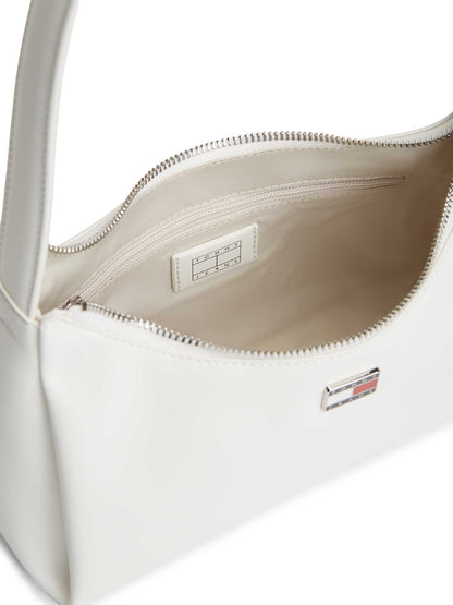Borsa mezza luna bianca Tommy Jeans con charm da donna