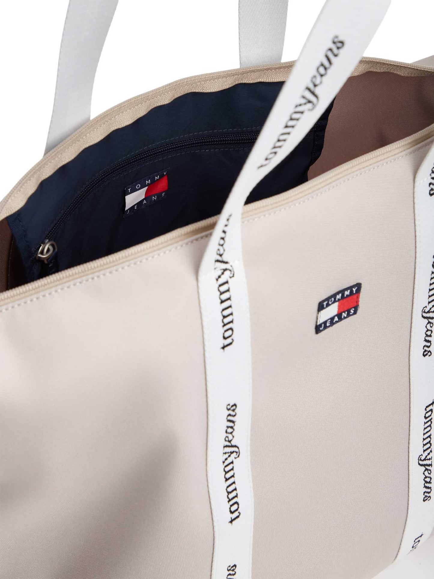 Borsa tote beige Tommy Jeans Essential da donna casual