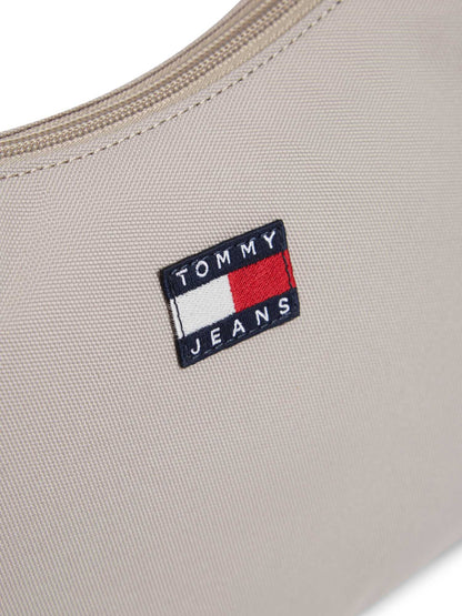 Borsa a spalla Tommy Jeans Essentials Daily beige da donna