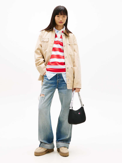 Borsa a spalla Tommy Jeans Essentials Daily nera da donna