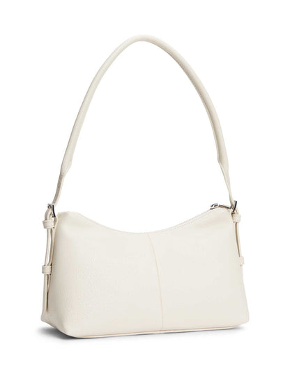 Borsa a spalla bianca Tommy Jeans con logo metallizzato da donna