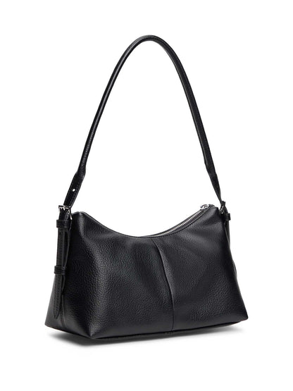 Borsa nera Tommy Jeans con logo metallizzato da donna