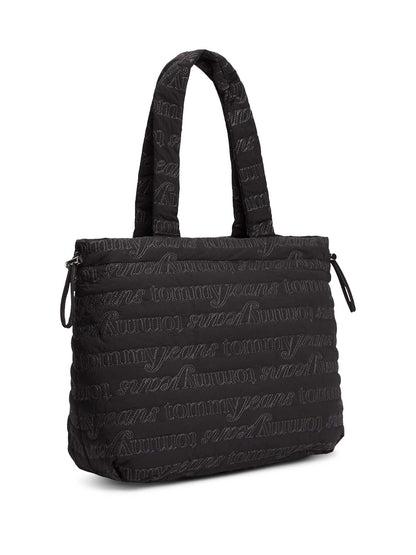 Borsa tote nera in nylon Tommy Jeans da donna