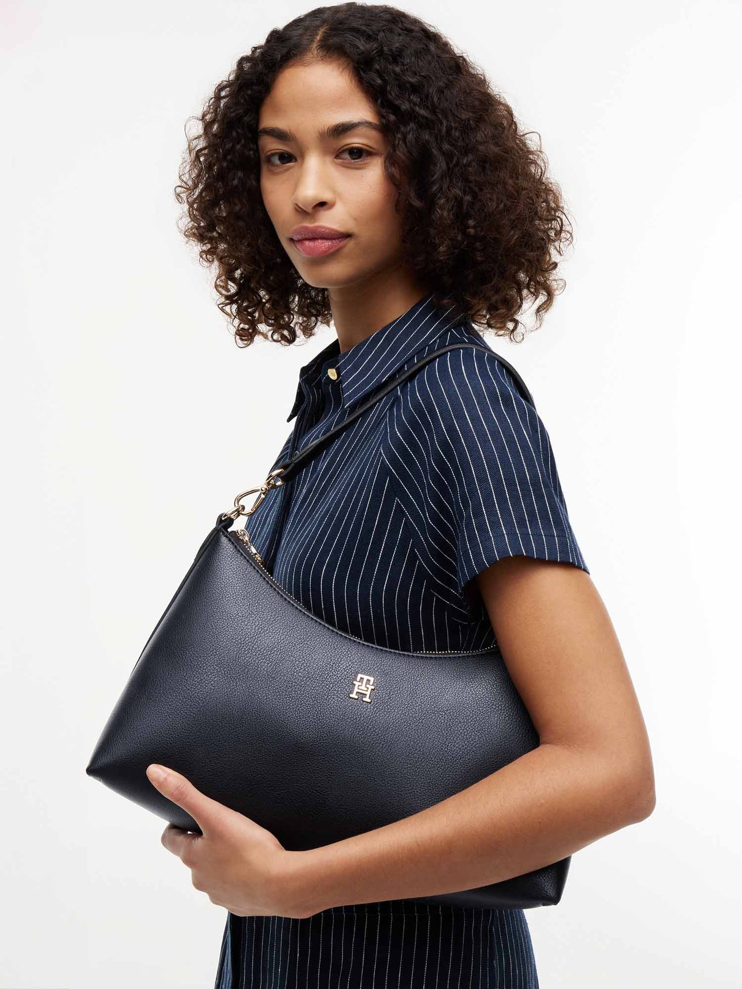 Tommy Hilfiger Th Icon Shoulder Bag, borsa unisex adulto nera