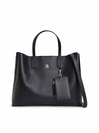 Tommy Hilfiger Icon Satchel, borsa unisex adulto nera