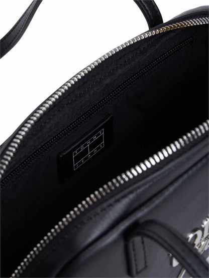 Tommy Hilfiger TJW Bold Shoulder, borsa unisex adulto nera
