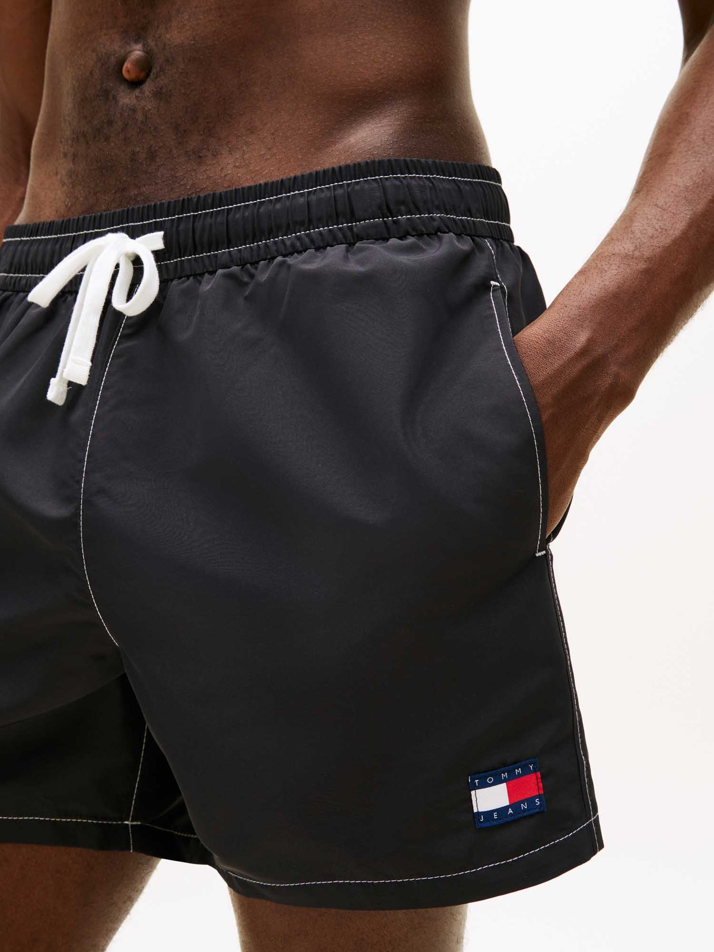 Pantaloncini da bagno Tommy J. Drawstring uomo neri