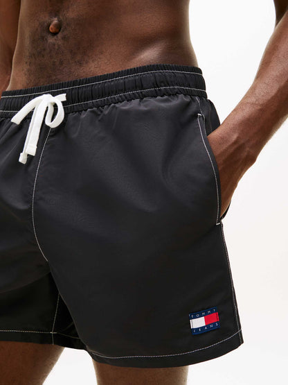 Pantaloncini da bagno Tommy J. Drawstring uomo neri