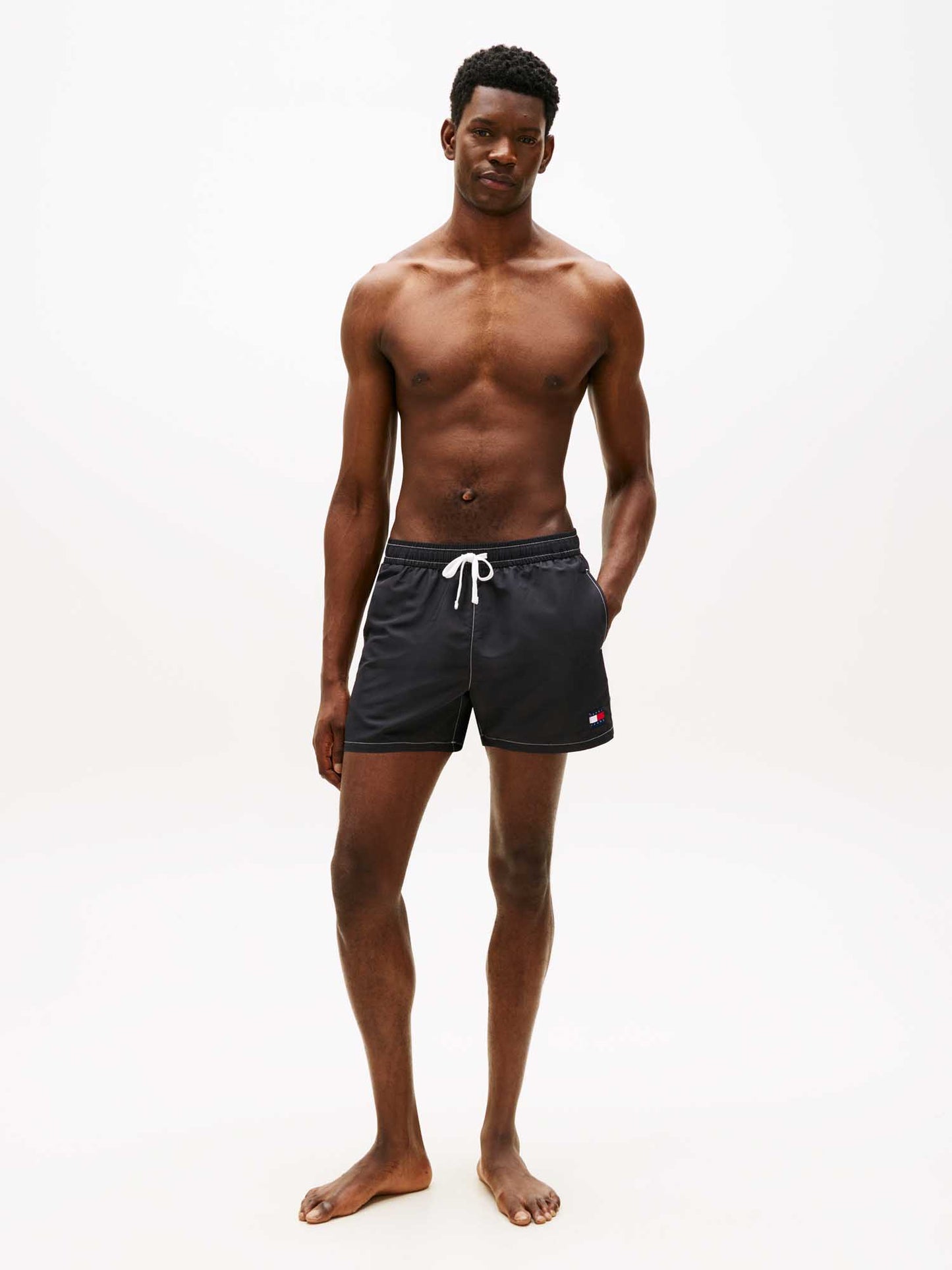 Pantaloncini da bagno Tommy J. Drawstring uomo neri