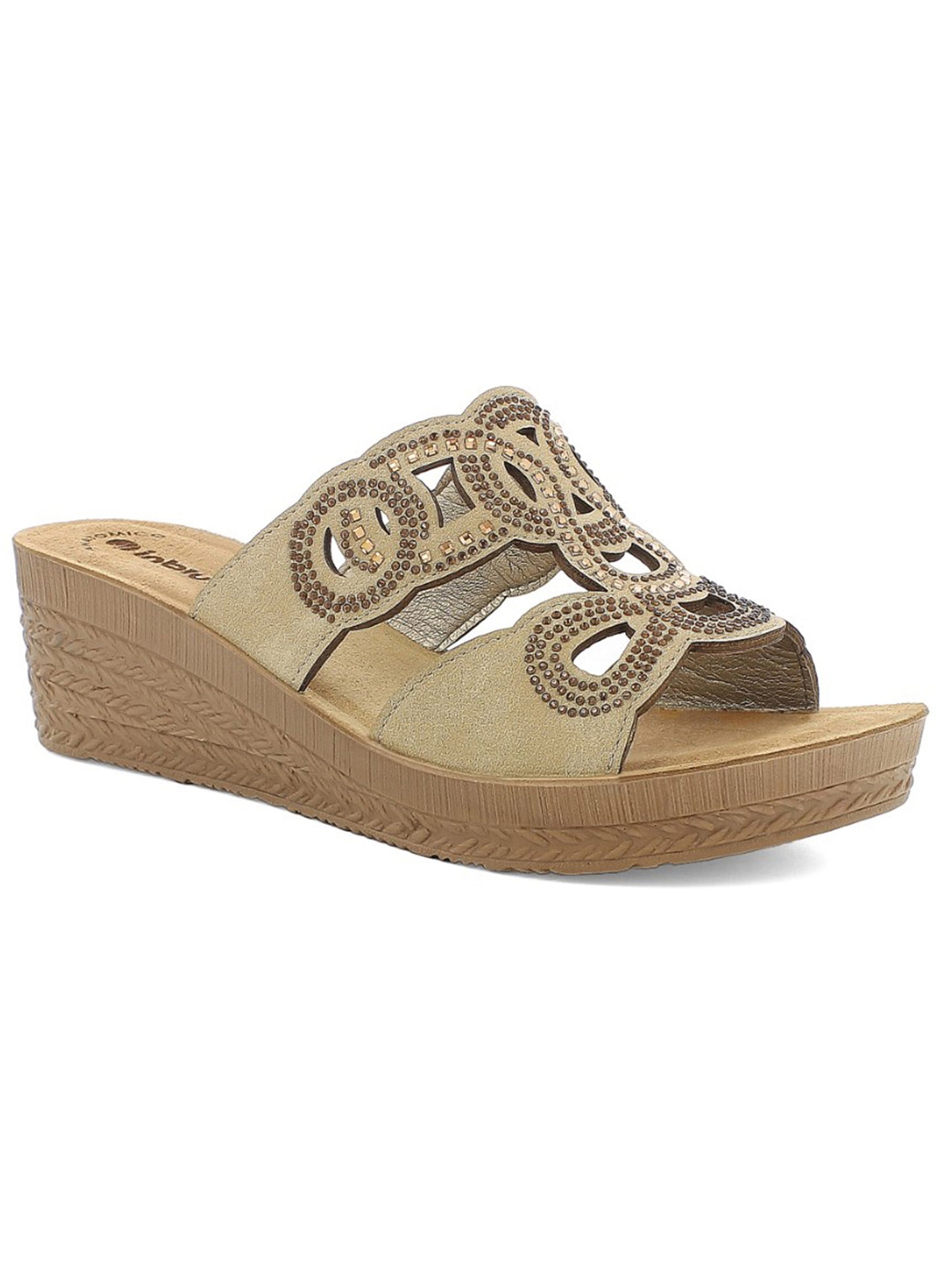 In Blu ciabatta donna beige dal design semplice e confortevole