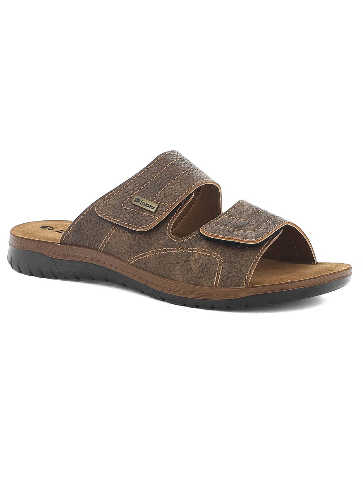 Sandali da uomo In Blu marroni con doppia fascia regolabile