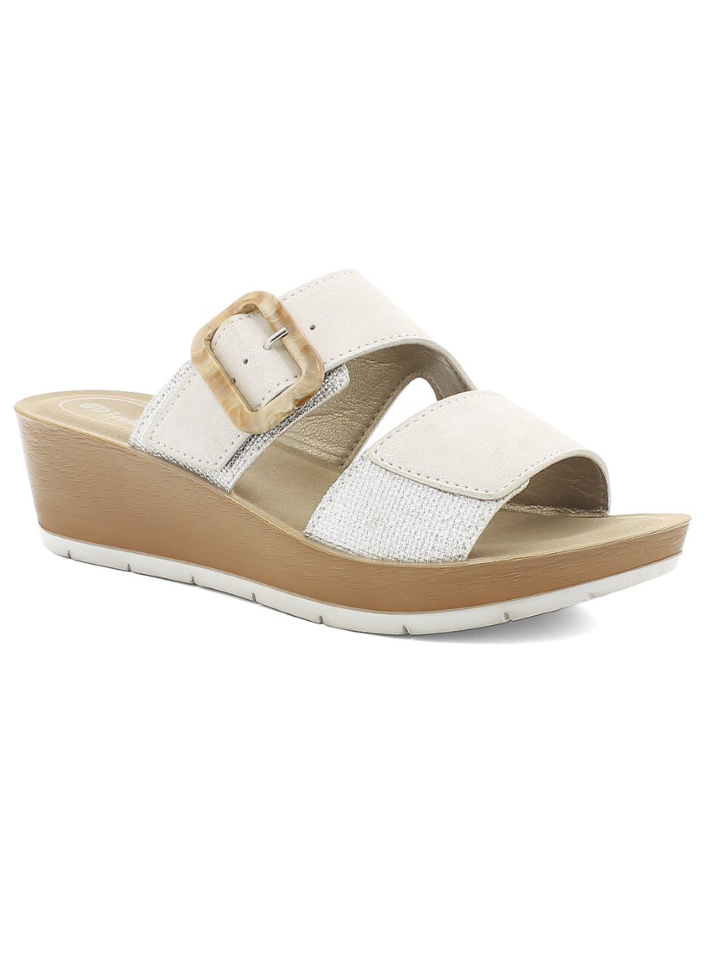 In Blu ciabatta donna bianca, comfort casual per tutti i giorni