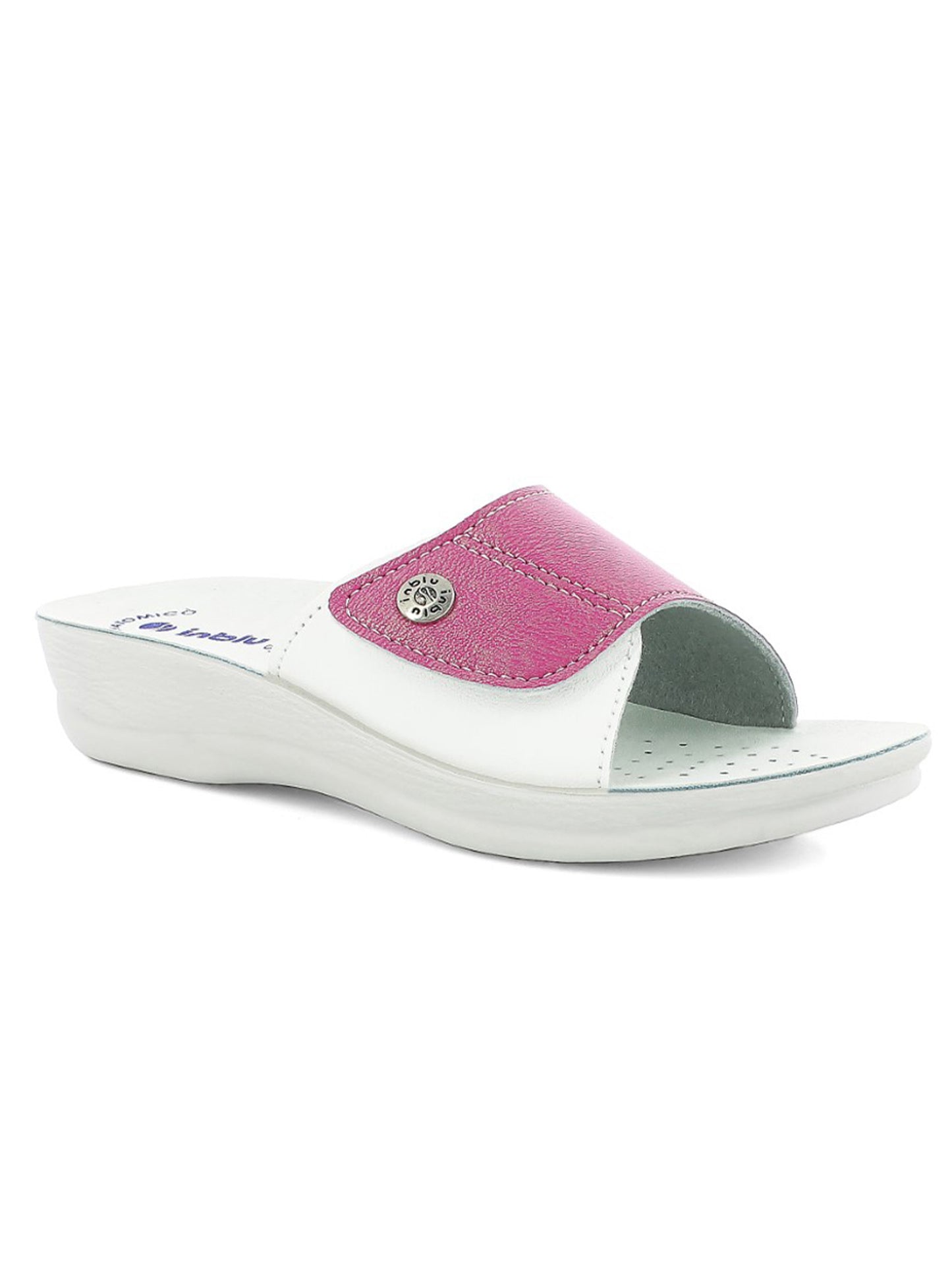 In Blu ciabatta donna fucsia con plantare anatomico e tacco leggero