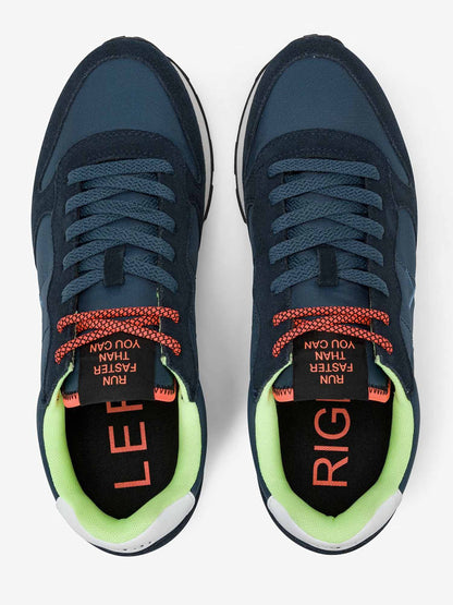 Sun68 Tom Fluo, sneakers uomo blu dallo stile innovativo