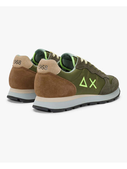 Sun68 Tom Multicolor, sneakers da uomo in nylon e suede verde