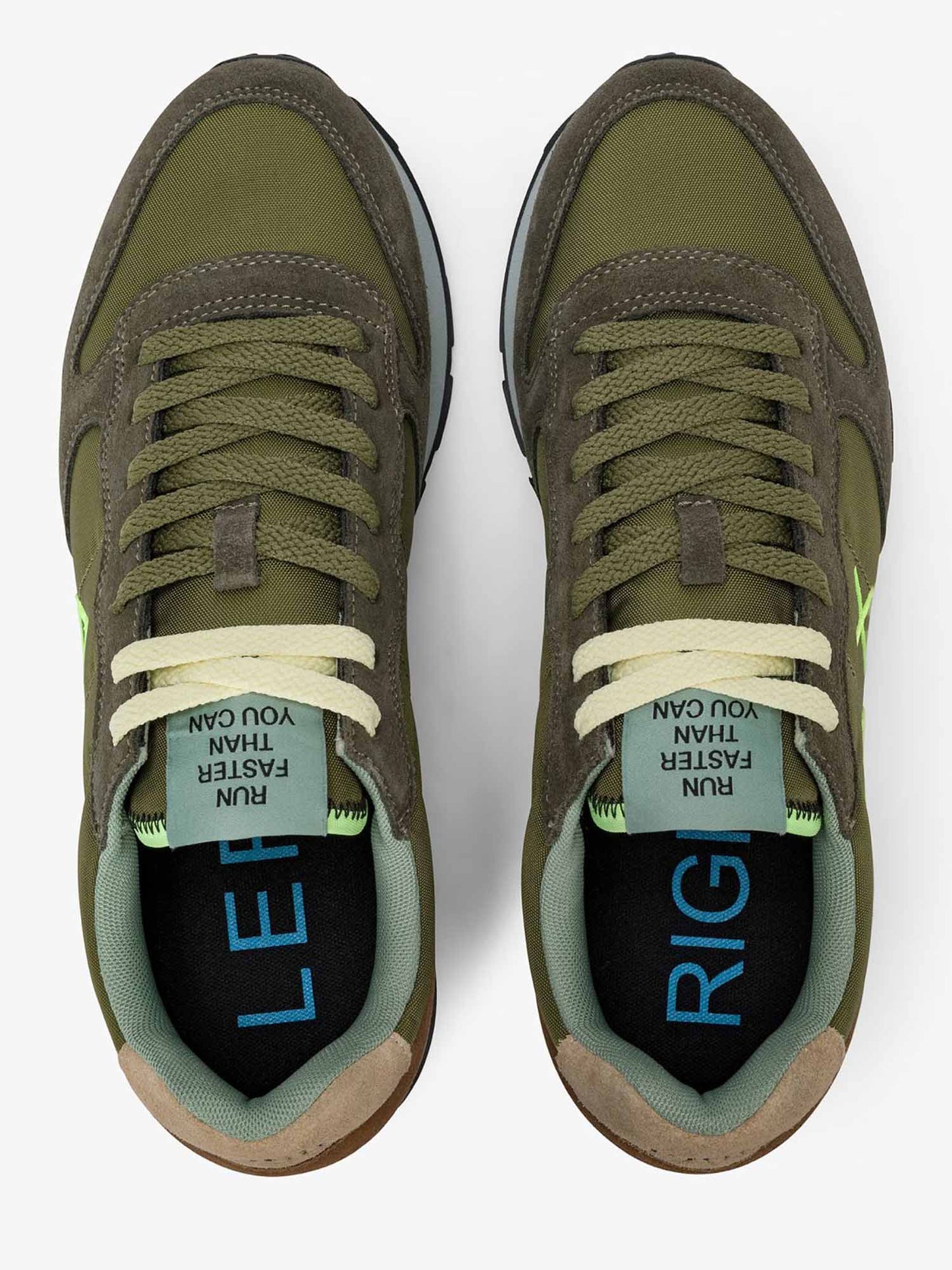 Sun68 Tom Multicolor, sneakers da uomo in nylon e suede verde
