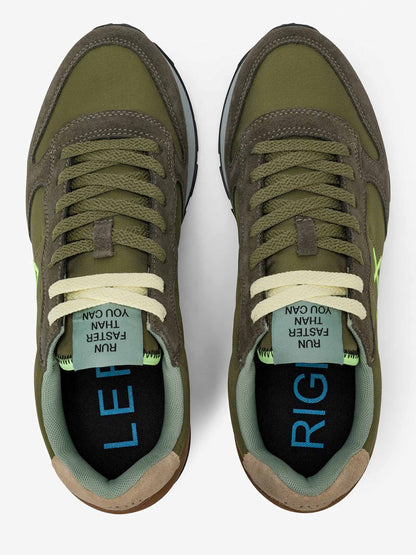 Sun68 Tom Multicolor, sneakers da uomo in nylon e suede verde