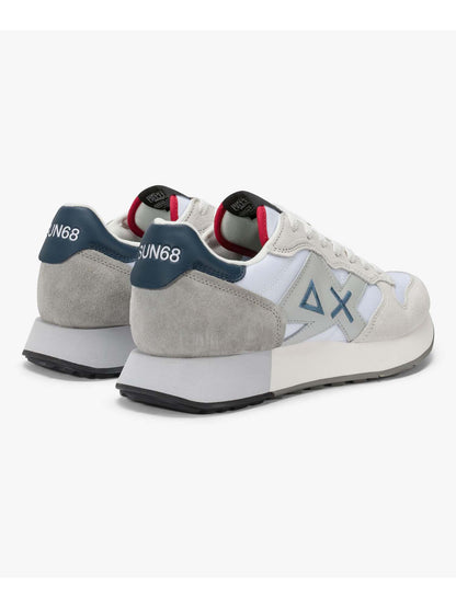 Sun68 Jaki 2.0 Solid, sneakers da uomo bianche in tessuto e scamosciato