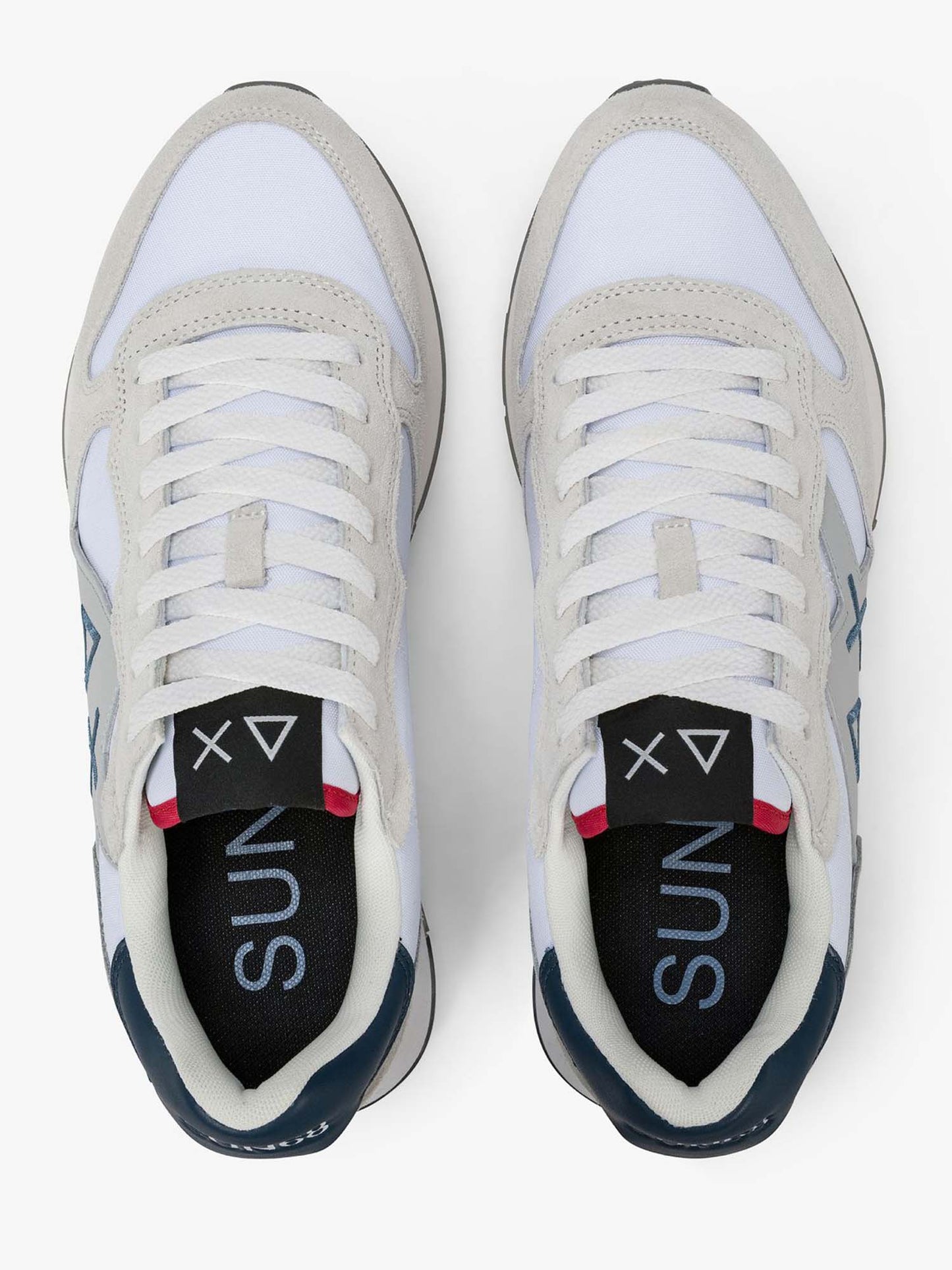 Sun68 Jaki 2.0 Solid, sneakers da uomo bianche in tessuto e scamosciato
