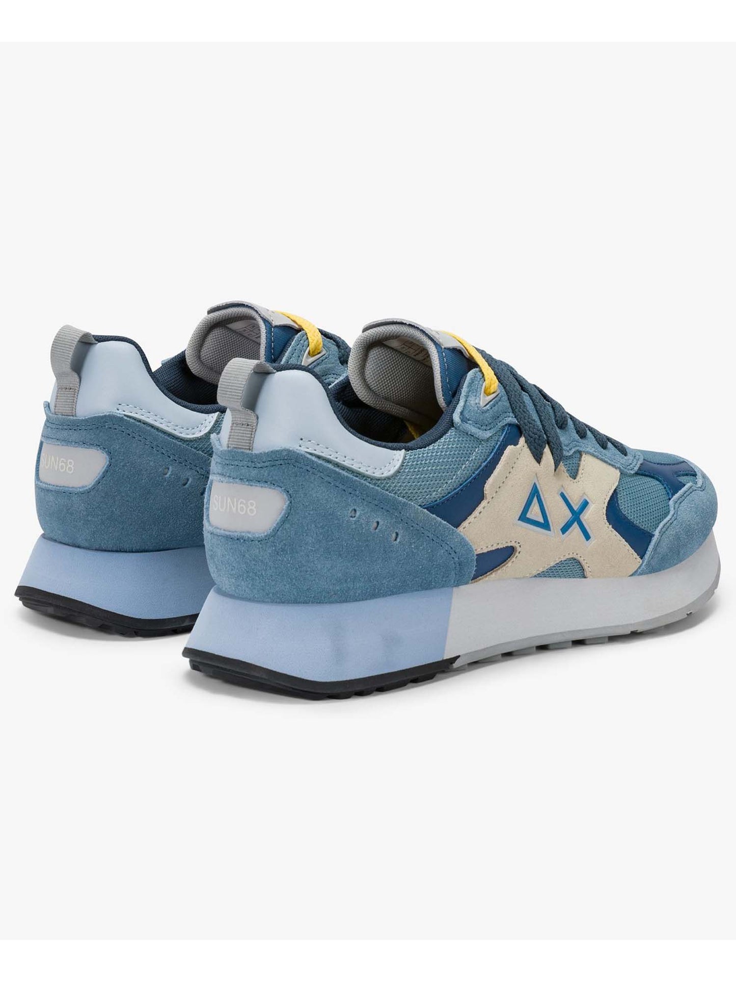 Sun68 Jaki Outdoor, sneakers casual da uomo blu in nylon e suede