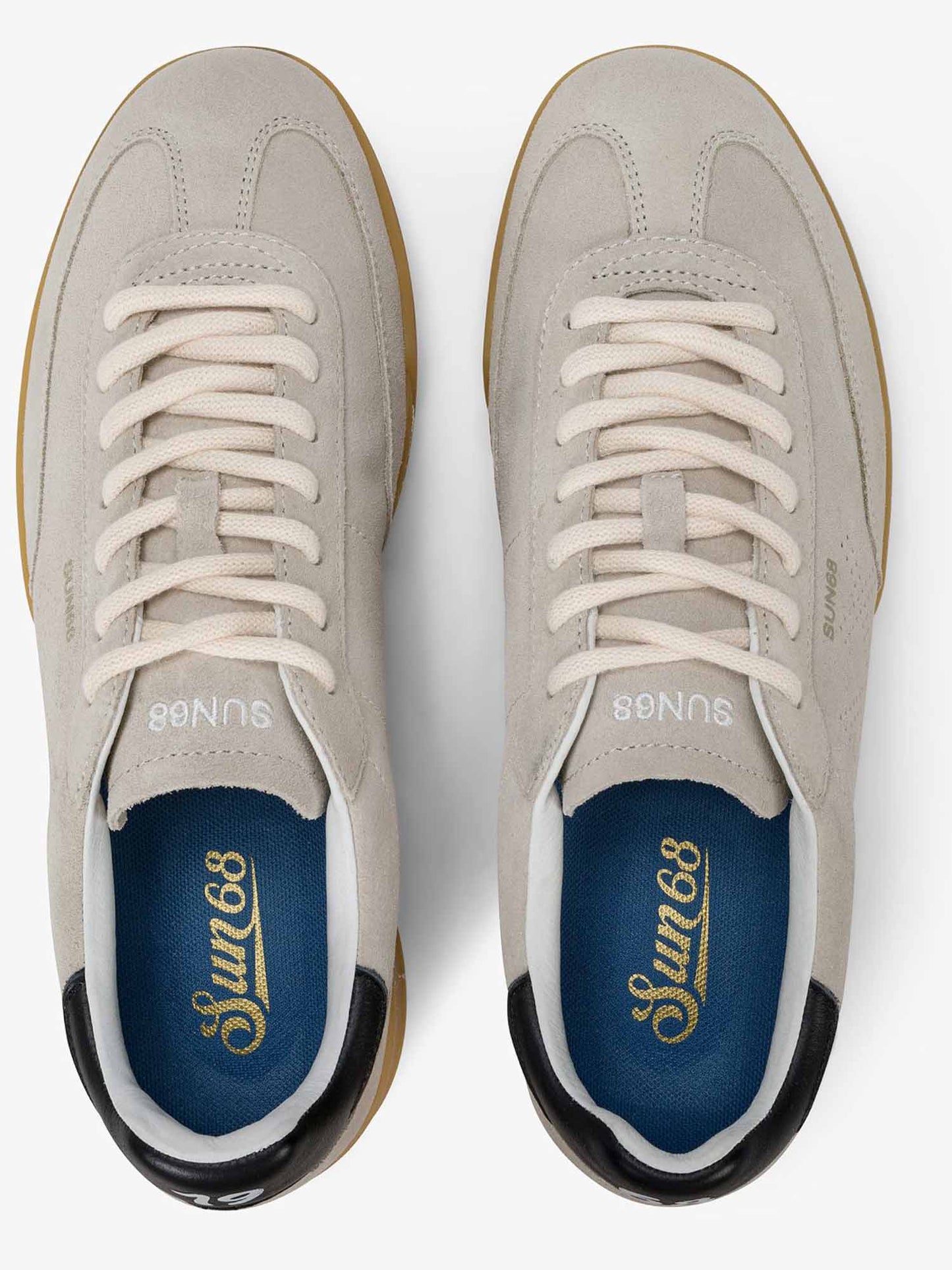 Sun68 California Sun, sneakers uomo in suede panna