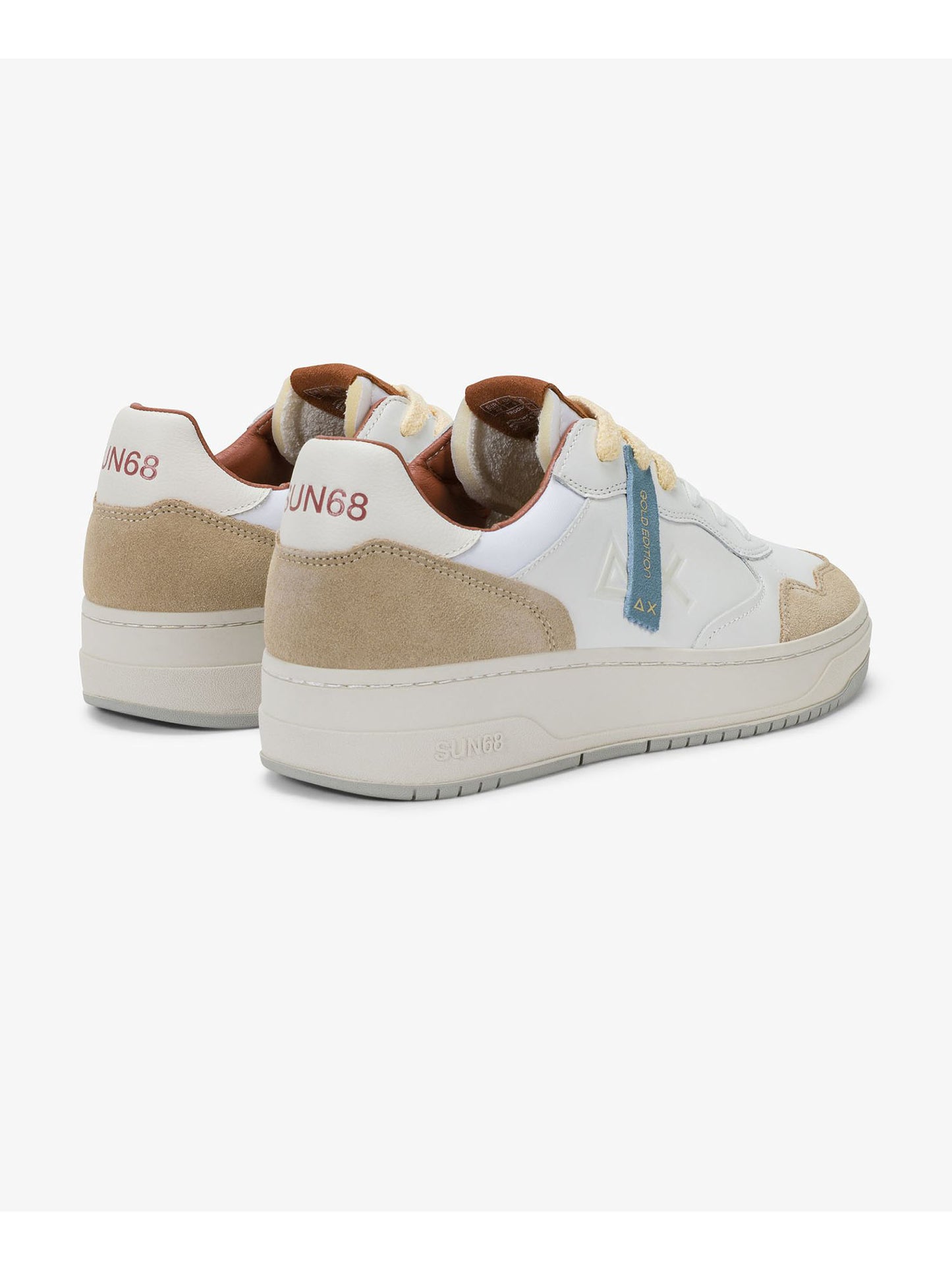 Sun68 Big Basket Evo, sneakers da uomo multicolore in pelle e camoscio