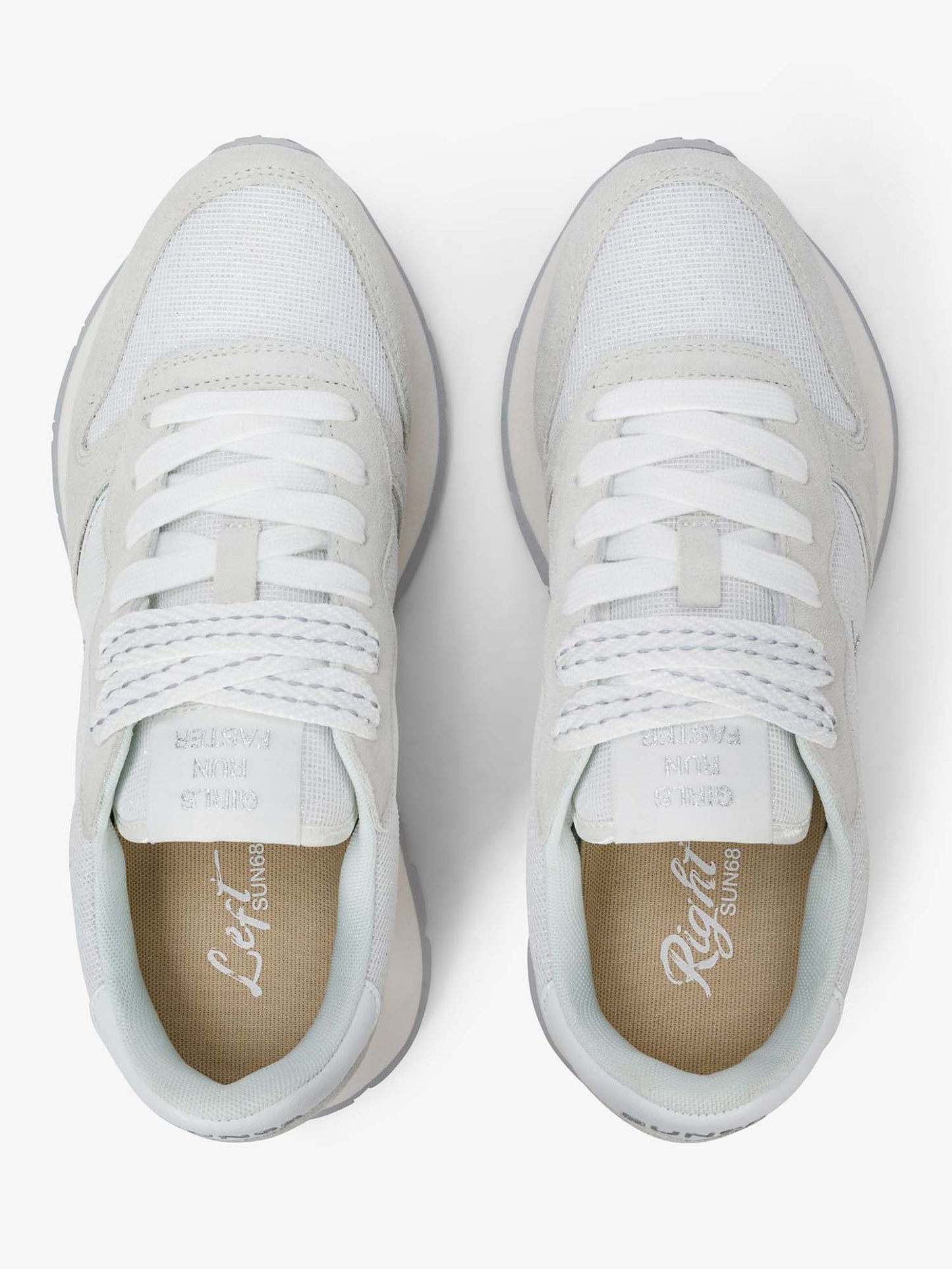 Sun68 Ally Glitter Textile, sneakers bianche donna luminose