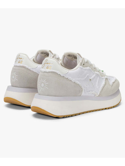 Sun68 Big Stargirl, sneakers donna bianche con zeppa interna