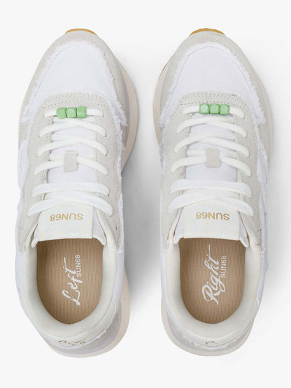 Sun68 Big Stargirl, sneakers donna bianche con zeppa interna