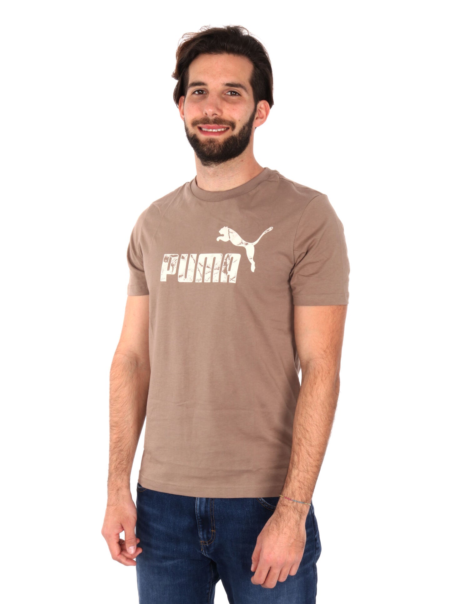 T-SHIRT GRAPHIC LOGO PUMA UOMO TAUPE