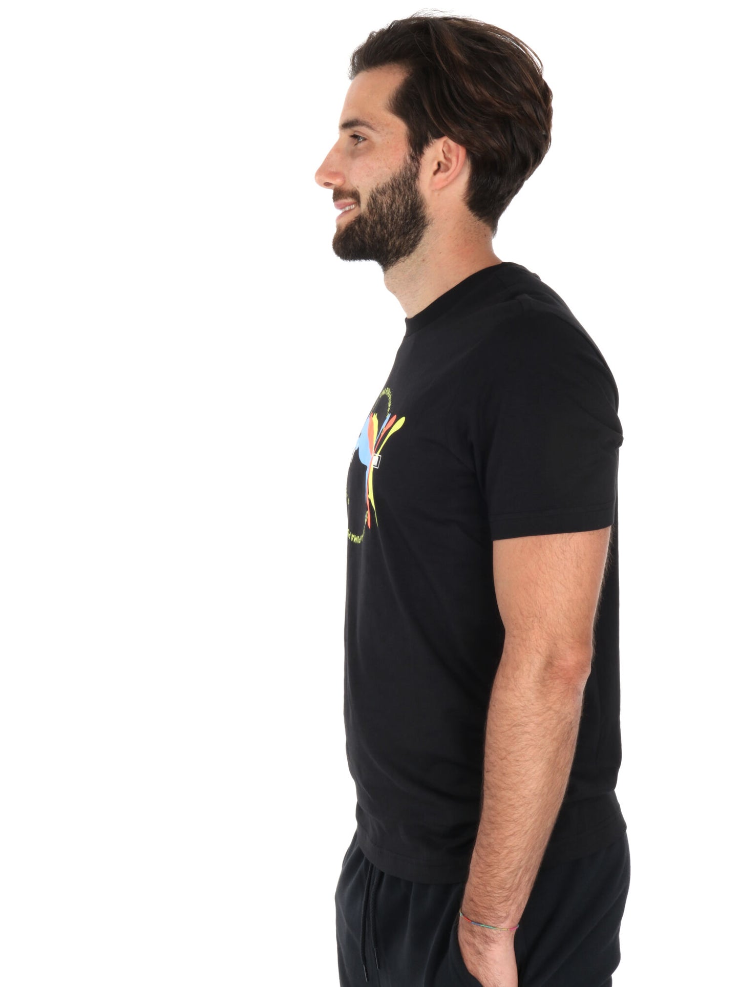 T-SHIRT MULTIPLE LOGO PUMA UOMO NERO