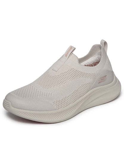Skechers bobs flex sneakers da donna panna