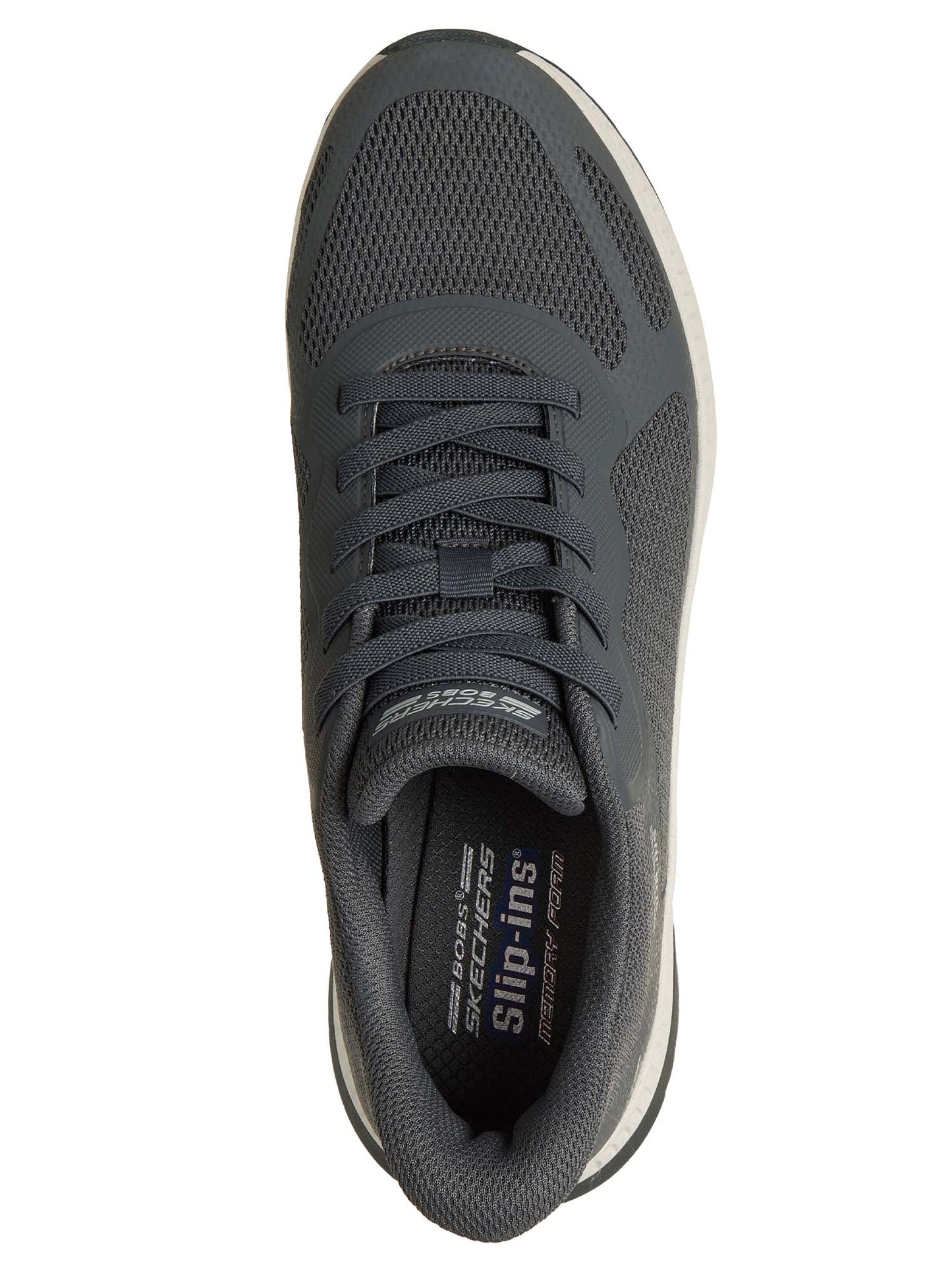 Skechers BOBS Sport Squad, sneakers slip-on uomo grigia