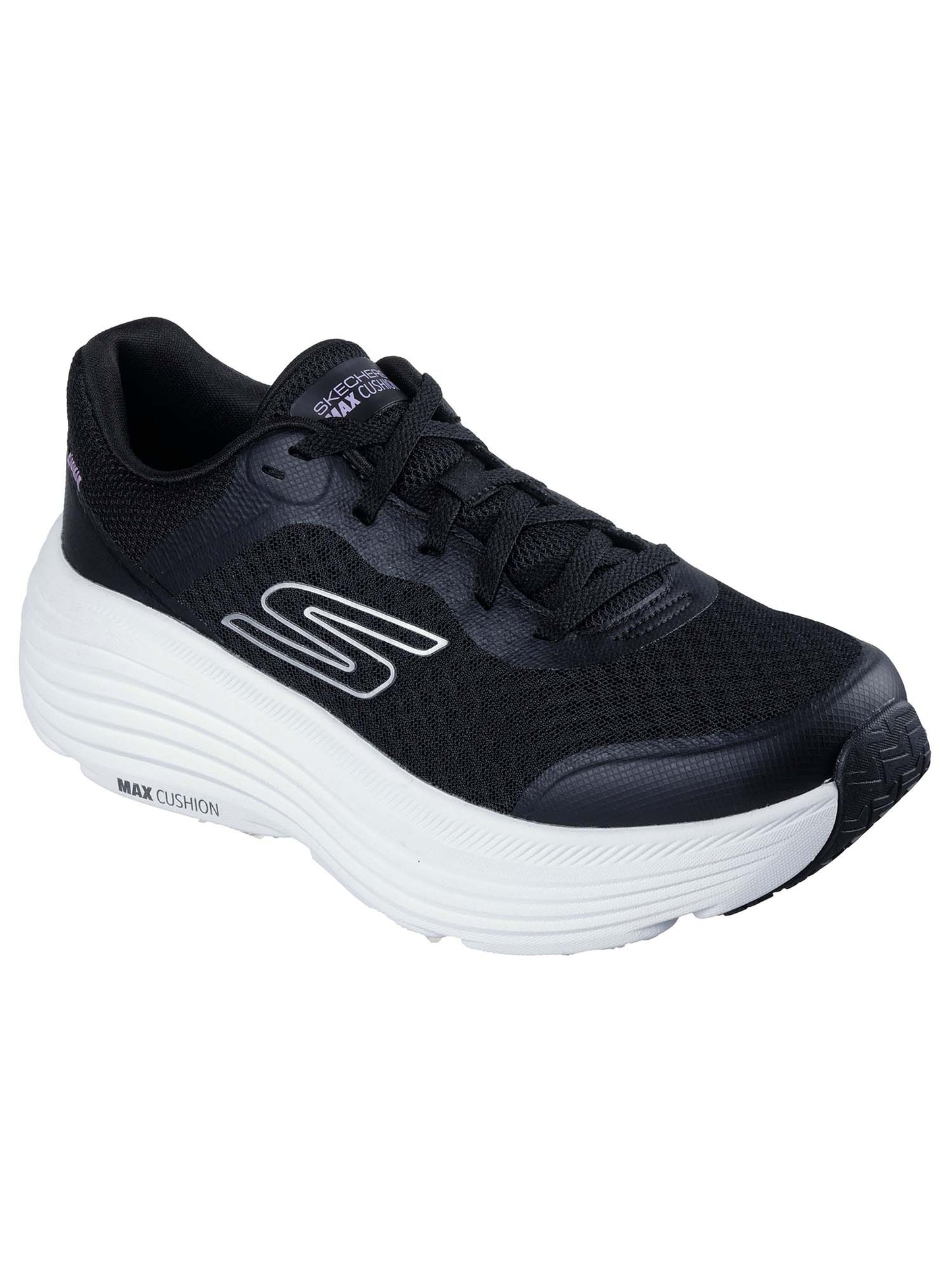 SNEAKERS MAX CUSHION ENDEAVOUR SKECHERS DA DONNA NERO BIANCO