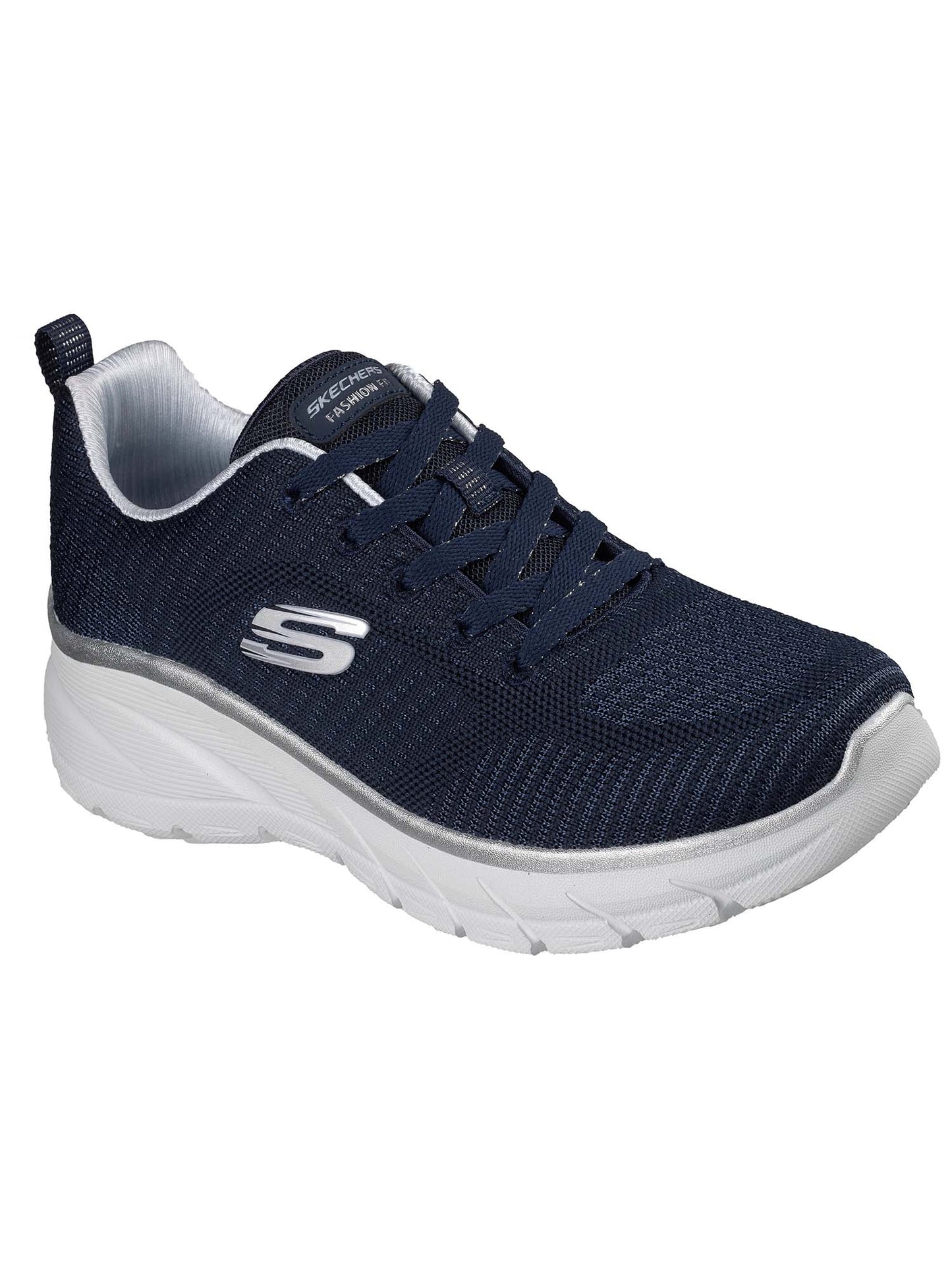 SNEAKERS FASHION FIT SKECHERS DA DONNA BLU ARGENTO