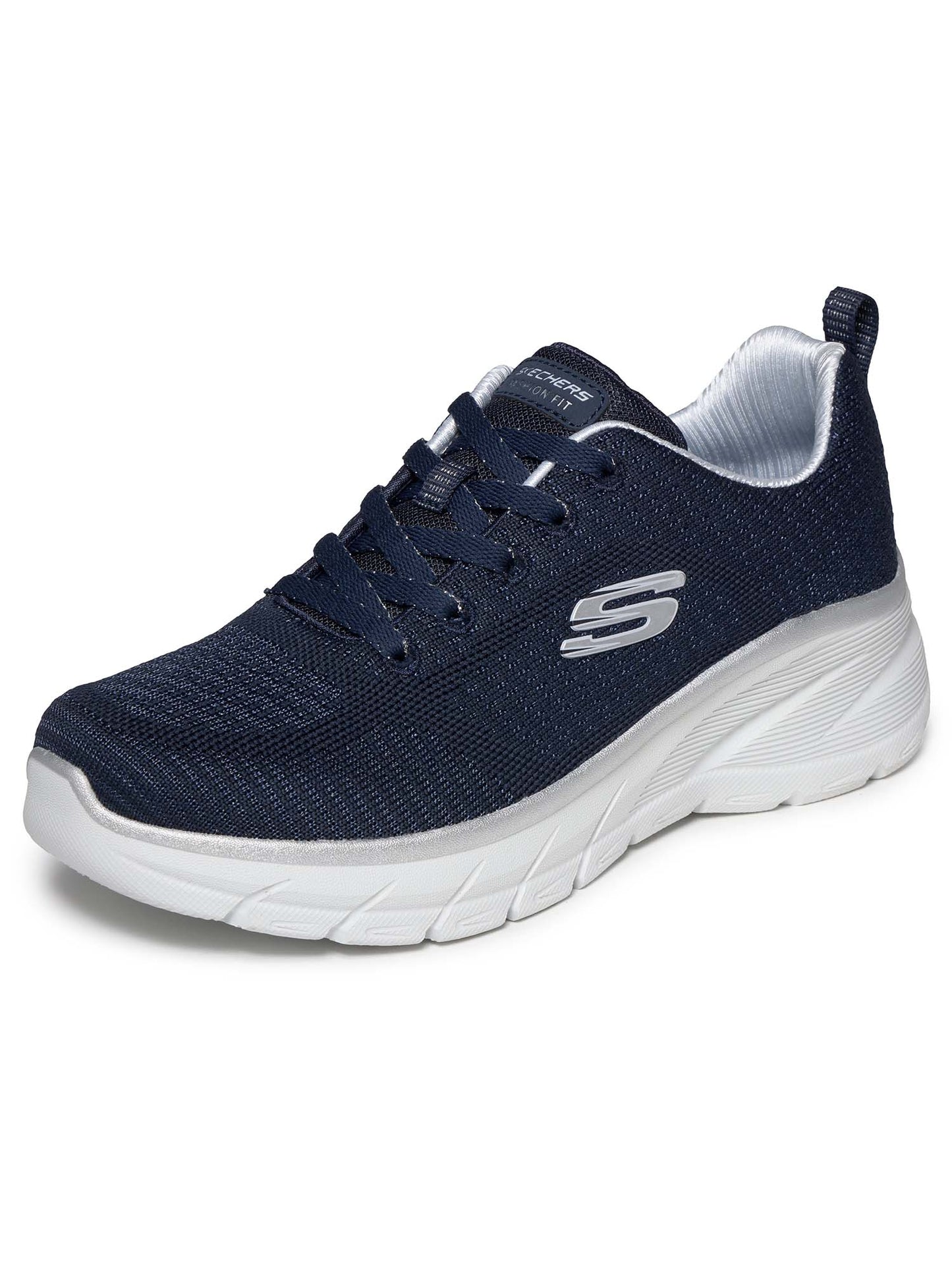 SNEAKERS FASHION FIT SKECHERS DA DONNA BLU ARGENTO