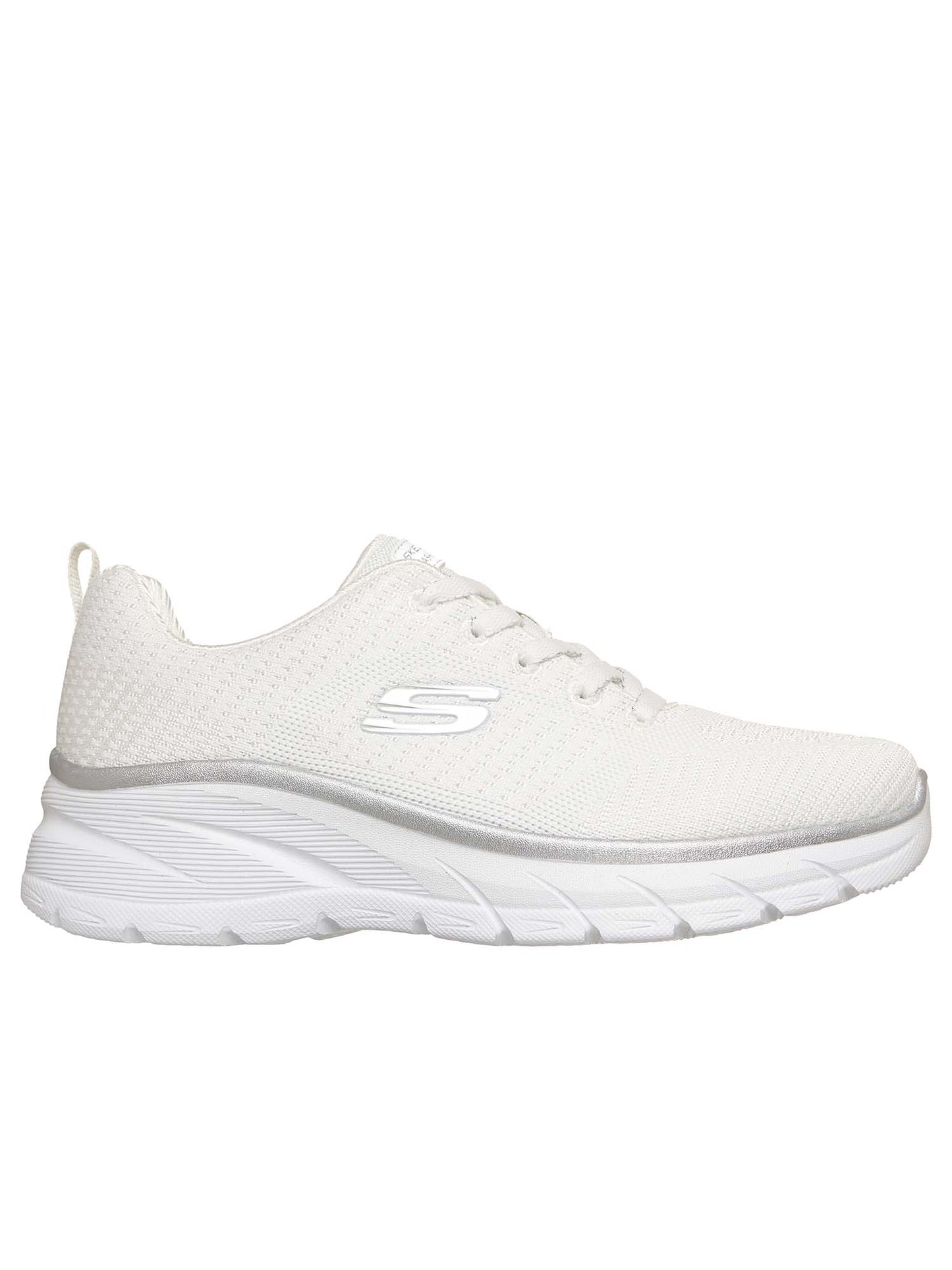 SNEAKERS FASHION FIT SKECHERS DA DONNA BIANCO ARGENTO