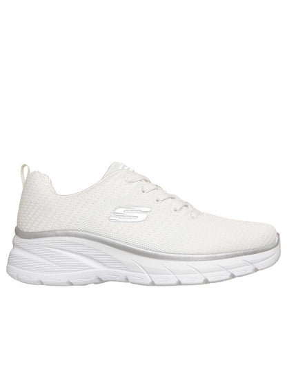 SNEAKERS FASHION FIT SKECHERS DA DONNA BIANCO ARGENTO