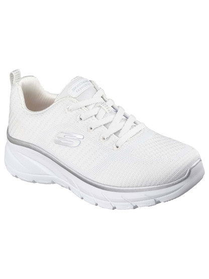 SNEAKERS FASHION FIT SKECHERS DA DONNA BIANCO ARGENTO