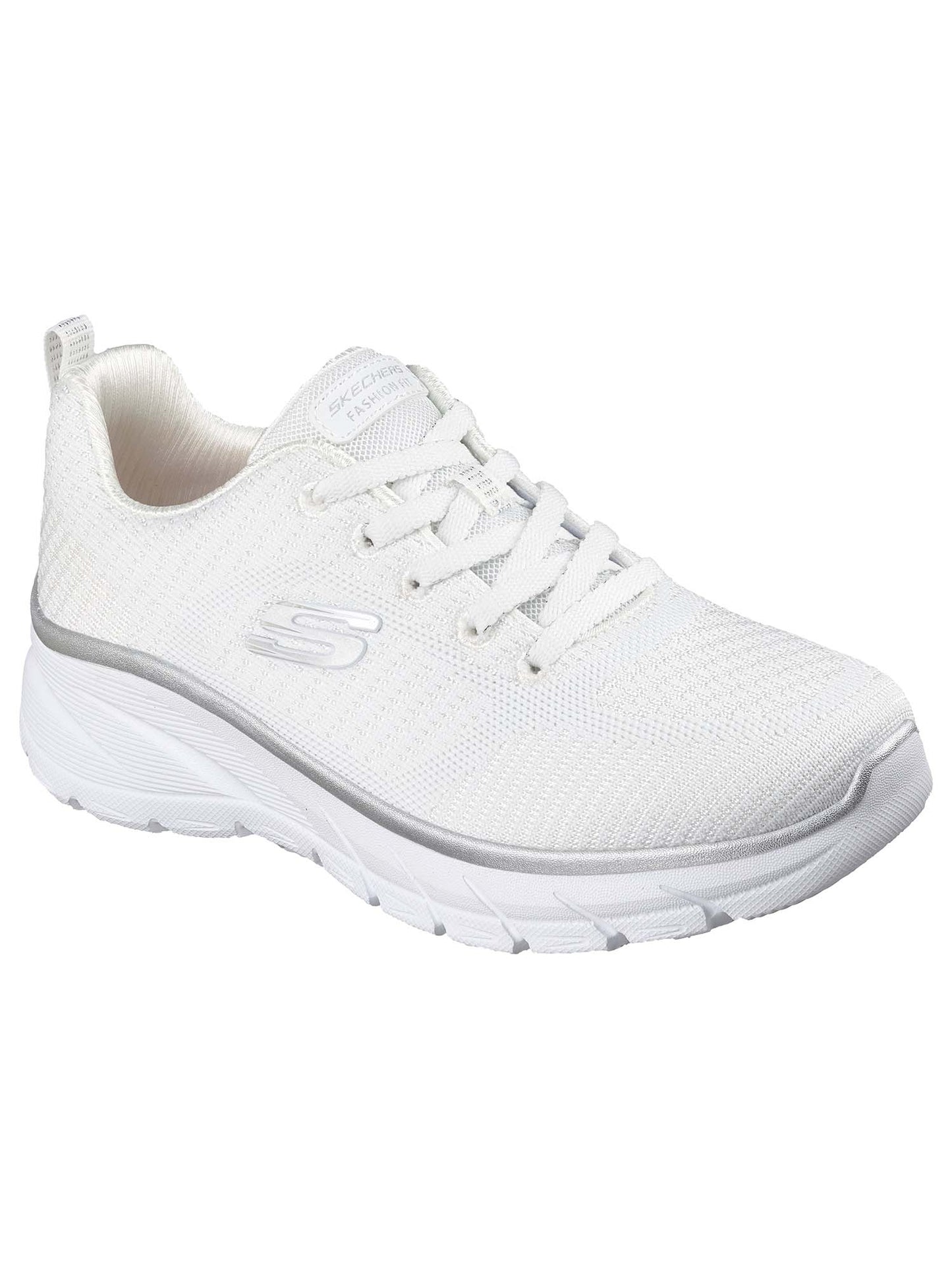 SNEAKERS FASHION FIT SKECHERS DA DONNA BIANCO ARGENTO