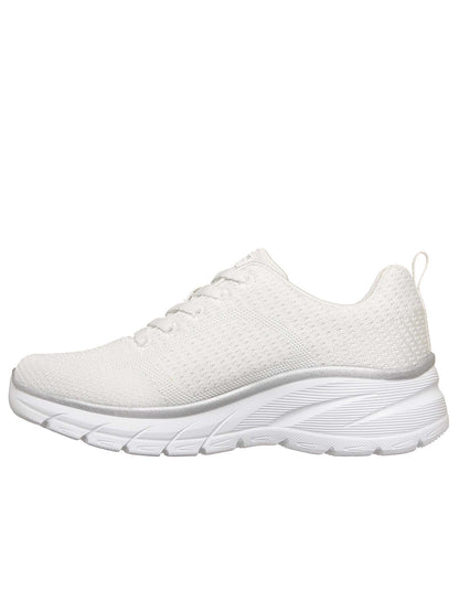 SNEAKERS FASHION FIT SKECHERS DA DONNA BIANCO ARGENTO