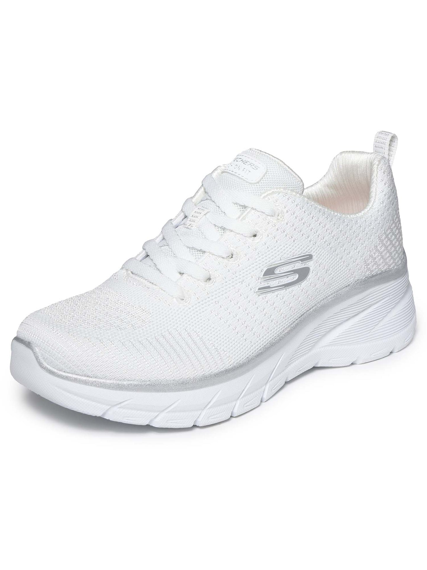 SNEAKERS FASHION FIT SKECHERS DA DONNA BIANCO ARGENTO